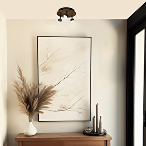 Led Avize Plafonyer Ahşaplı Ø30cm 9 Watt