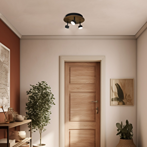 Led Avize Plafonyer Ahşaplı Ø30cm 9 Watt