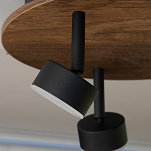 Led Avize Plafonyer Ahşaplı Ø30cm 9 Watt