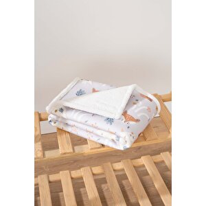 Fluffy Bebek Battaniyesi 70x100 Cm Gri Hayvanlı Desen