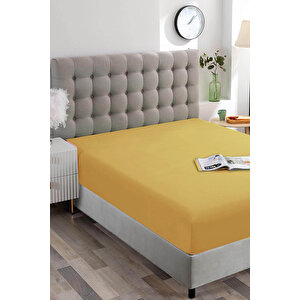 Sarı Pamuklu Tek Kişilik Lastikli Çarşaf 100x200