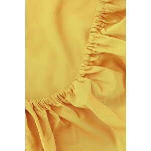 Sarı Pamuklu Tek Kişilik Lastikli Çarşaf 100x200