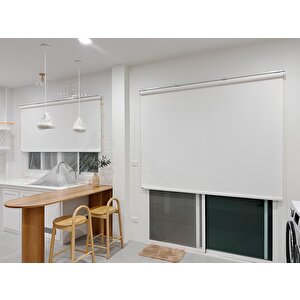 Beyaz Mat Stor Perde Etek Dilimsiz Güneşlik Perde Güneşlik Stor Perde 90x200 cm