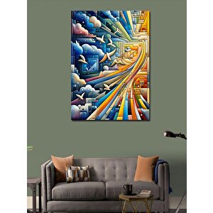 Kanvas Tablo Soyut Manzara Ve Martılar 70x100 cm