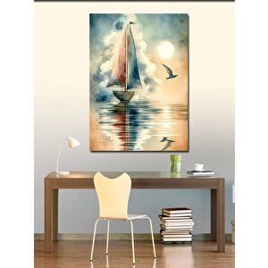 Kanvas Tablo Yelkenli Ve Martılar 50x70 cm