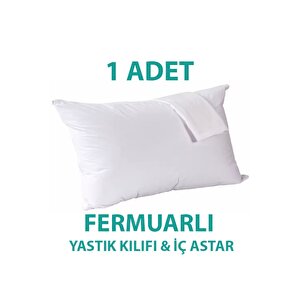 Pamuklu Fermuarlı İç Yastık Kilıfı Beyaz Renkli İç Astar Yastık İç Kılıfı 50x 70 Şilte 1 Adet 1 Adet