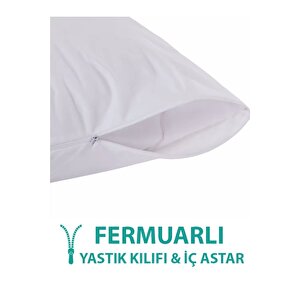 Pamuklu Fermuarlı İç Yastık Kilıfı Beyaz Renkli İç Astar Yastık İç Kılıfı 50x 70 Şilte 10 Adet 10 Adet