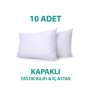 Pamuklu Kapaklı İç Yastık Kilıfı Beyaz Renkli İç Astar Yastık İç Kılıfı 50x 70 Şilte 10 Adet 10 Adet