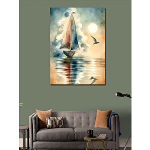 Kanvas Tablo Yelkenli Ve Martılar 100x140 cm