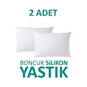 2 Adet Antialerjik Boncuk Silikon Yastık Pamuklu Kılıf 900 Gram 2 Adet