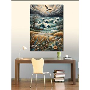 Kanvas Tablo Dalgalar Ve Martılar 100x140 cm