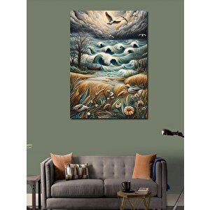 Kanvas Tablo Dalgalar Ve Martılar 100x140 cm