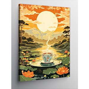 Kanvas Tablo Göldeki Kahve Fincanı 50x70 cm