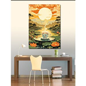 Kanvas Tablo Göldeki Kahve Fincanı 50x70 cm