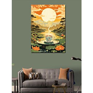 Kanvas Tablo Göldeki Kahve Fincanı 50x70 cm