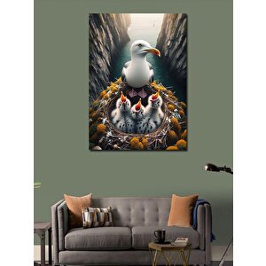 Kanvas Tablo Martı Ve Yavruları 70x100 cm
