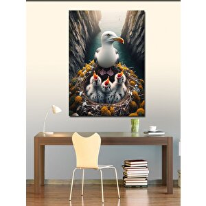 Kanvas Tablo Martı Ve Yavruları 100x140 cm