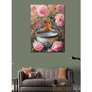 Kanvas Tablo Serçeler Ve Fincan 70x100 cm