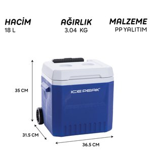 Icepeak Icecube Tekerlekli Buzluk 18 Litre-laci̇vert