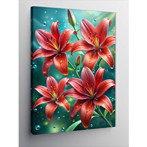 Kanvas Tablo Kırmızı Zambaklar 70x100 cm