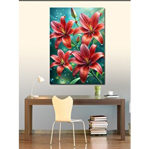 Kanvas Tablo Kırmızı Zambaklar 70x100 cm