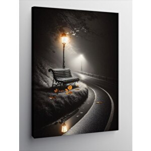 Kanvas Tablo Yoldaki Lamba Ve Bank 100x140 cm