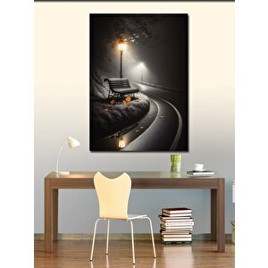 Kanvas Tablo Yoldaki Lamba Ve Bank 100x140 cm