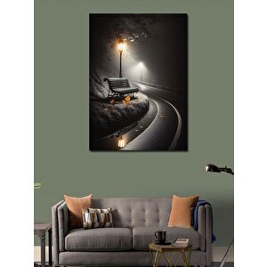 Kanvas Tablo Yoldaki Lamba Ve Bank 100x140 cm