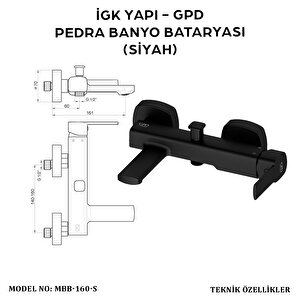 İgk Yapi - Gpd Mbb160-s Pedra Banyo Bataryasi (si̇yah)