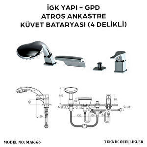 İgk Yapi - Gpd Mak66 Atros Ankastre Küvet Bataryasi (4 Deli̇kli̇)