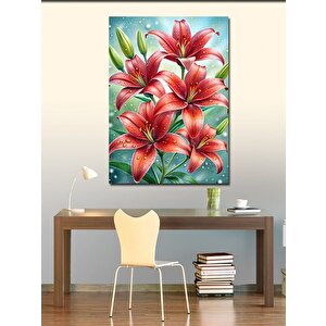 Kanvas Tablo Kırmızı Zambak Çiçeği 70x100 cm