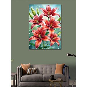 Kanvas Tablo Kırmızı Zambak Çiçeği 70x100 cm