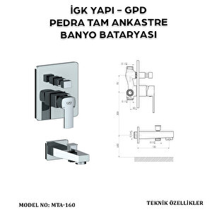 İgk Yapi - Gpd Mta160 Pedra Tam Ankastre Banyo Bataryasi