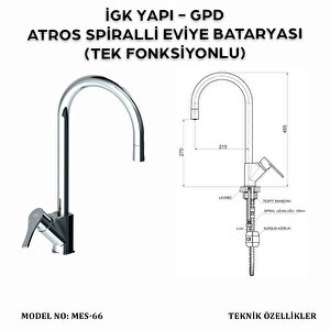 İgk Yapi - Gpd Mes66 Atros Spi̇ralli̇ Evi̇ye Bataryasi (tek Fonksi̇yonlu)