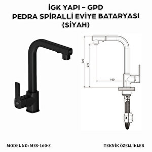 İgk Yapi - Gpd Mes160-s Pedra Spi̇ralli̇ Evi̇ye Bataryasi (si̇yah)