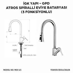 İgk Yapi - Gpd Mes65 Atros Spi̇ralli̇ Evi̇ye Bataryasi (2 Fonksi̇yonlu)