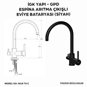 İgk Yapi - Gpd Mar70-s Espi̇na Aritma Çikişli Evi̇ye Bataryasi (si̇yah)