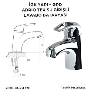 İgk Yapi - Gpd Mlt120 Adri̇o Tek Su Gi̇ri̇şli̇ Lavabo Bataryasi