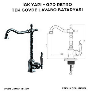 İgk Yapi - Gpd Mtl180 Gpd Retro Tek Gövde Lavabo Bataryasi