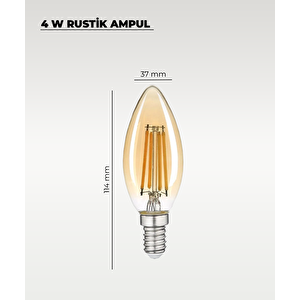 4w Rustik Ampul 2700k (amber Işık) E14 Duy - 5 Adet