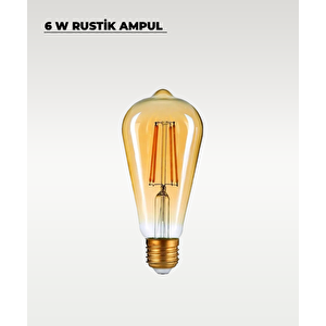 4w Rustik Ampul 2500k (amber Işık) St64 - 5 Adet