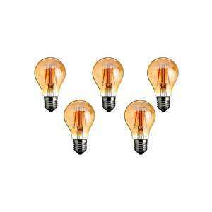 6w Rustik Ampul 2700k (amber Işık) A60 - 5 Adet