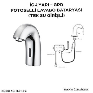 İgk Yapi - Gpd Flb10-2 Fotoselli̇ Lavabo Bataryasi (tek Su Gi̇ri̇şli̇)