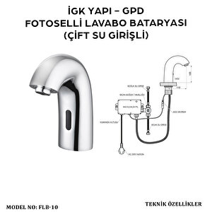 İgk Yapi - Gpd Flb10 Fotoselli̇ Lavabo Bataryasi (çi̇ft Su Gi̇ri̇şli̇)