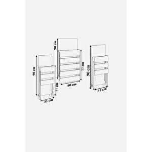 Açelya Katlanabilir Mutfak Yemek Masası Balkon Masası Metal