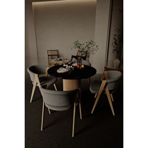 Antoryum Yuvarlak Yemek Masası Mutfak Masası Balkon Salon Masa Ahşap Ayaklı
