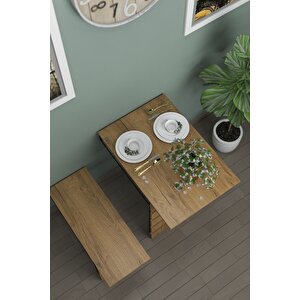 Begonya Duvara Monte Katlanabilir Tek Tabureli Pratik Mutfak Masası Yemek Masası Balkon Masası