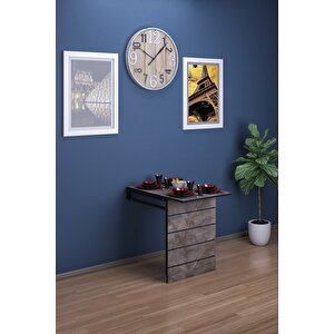 Fulya Duvara Monte Katlanabilir Pratik Yemek Masası Balkon Masası