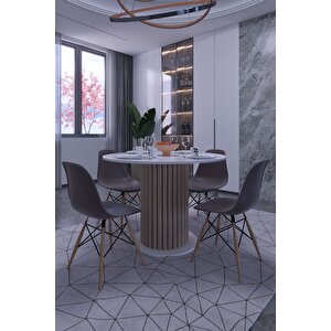 Antoryum Yuvarlak Mutfak Masası Yemek Masası Balkon Masası Ofis Mobilyası Ahşap