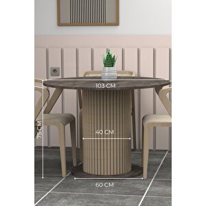Antoryum Yuvarlak Mutfak Masası Yemek Masası Balkon Masası Ofis Mobilyası Ahşap